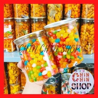 Kẹo bi dẻo mềm vị trái cây 7 màu lon 500g, thơm ngọt, đủ vị, kẹo tuổi thơ - ĂN VẶT CHIN CHIN.