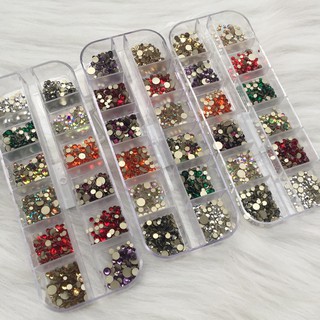 [Màu Ngẫu Nhiên] Đá chân tiệp mix size mix màu (1 hộp) gắn móng làm đẹp nail