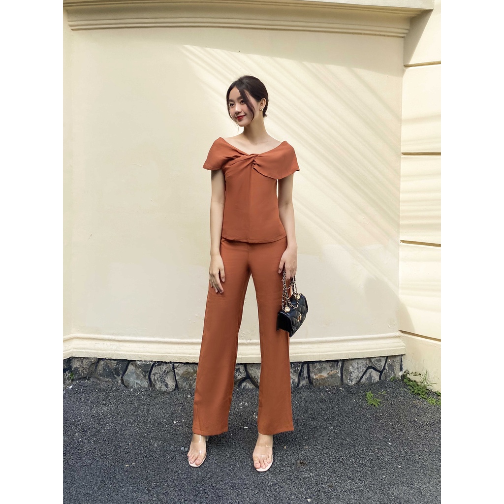 FEMEI Set quần ống suông áo kiểu CHERRY SET