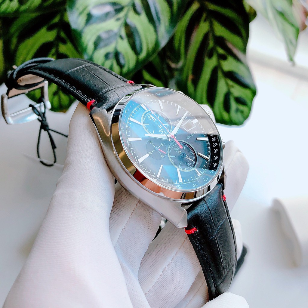 Đồng hồ Nam chính hãng Citizen Eco-Drive CA0369-11E Chronograph 6 kim,Lịch-Năng lượng ánh sáng-Dây da cao cấp-Size 43mm