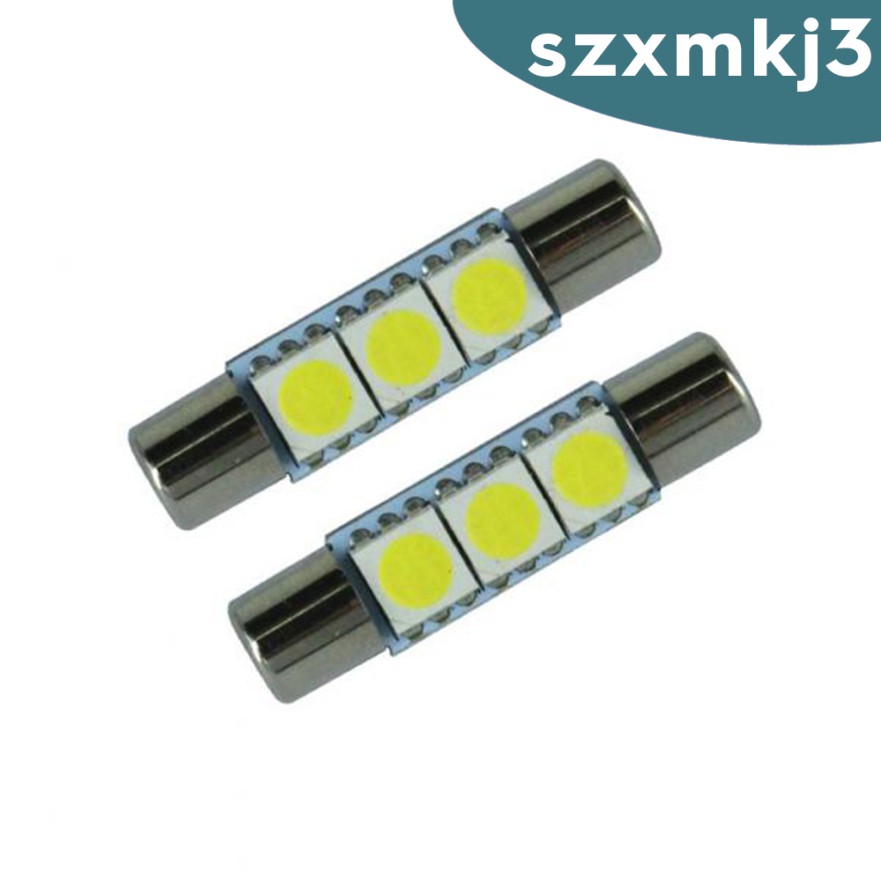 Set 10 Đèn LED 28mm-31mm Cầu Chì 5050 3SMD Ánh Sáng Trắng
