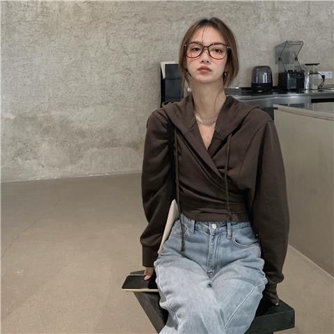 COZOK Áo Hoodie tay dài form rộng kiểu Hàn Quốc hợp thời trang