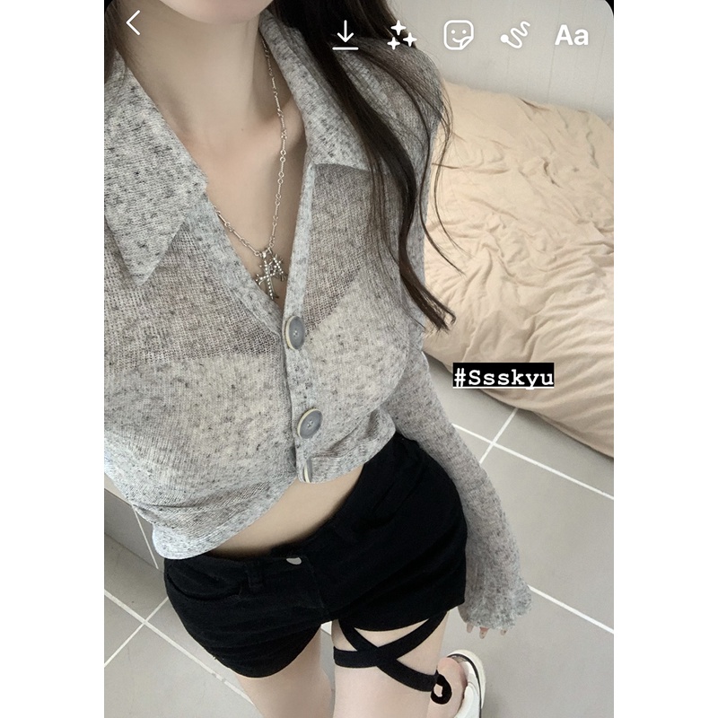 QKOOLE Áo Khoác Mỏng Dài Tay Chống Nắng Thời Trang Hàn Quốc Cho Nữ