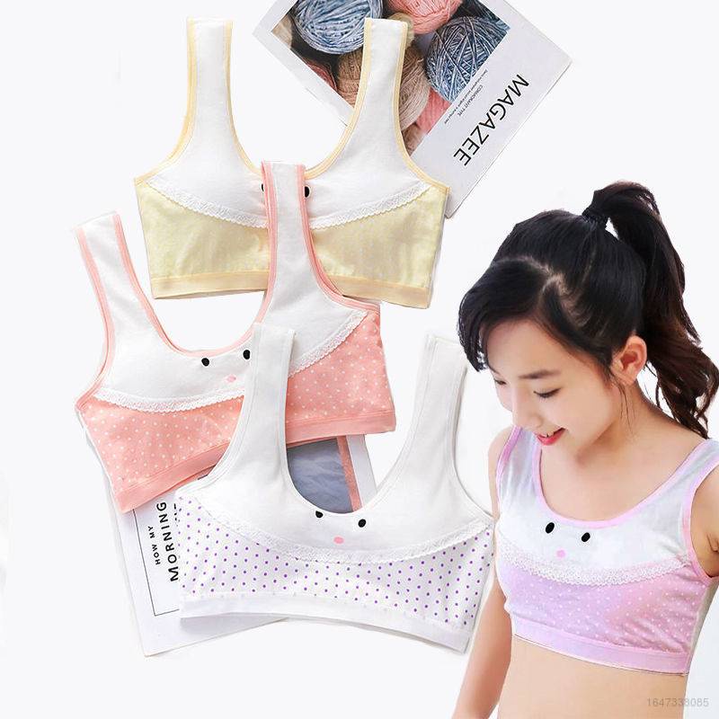Áo Ngực cotton Có Miếng Đệm Ngực Cho Bé Gái 10-18 Tuổi