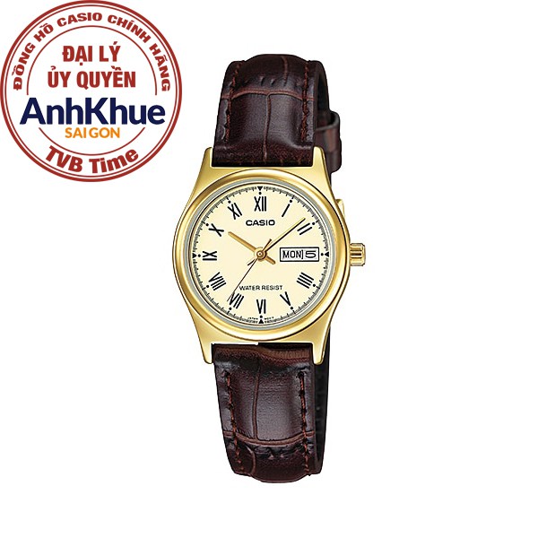 Đồng hồ nữ dây da Casio chính hãng Anh Khuê LTP-V006GL-9BUDF (25mm)