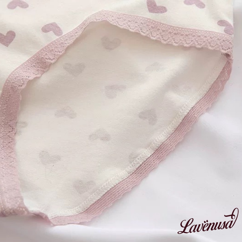 Quần lót Cotton nữ kháng khuẩn viền ren dễ thương thoáng khí LAVENUSA QL20