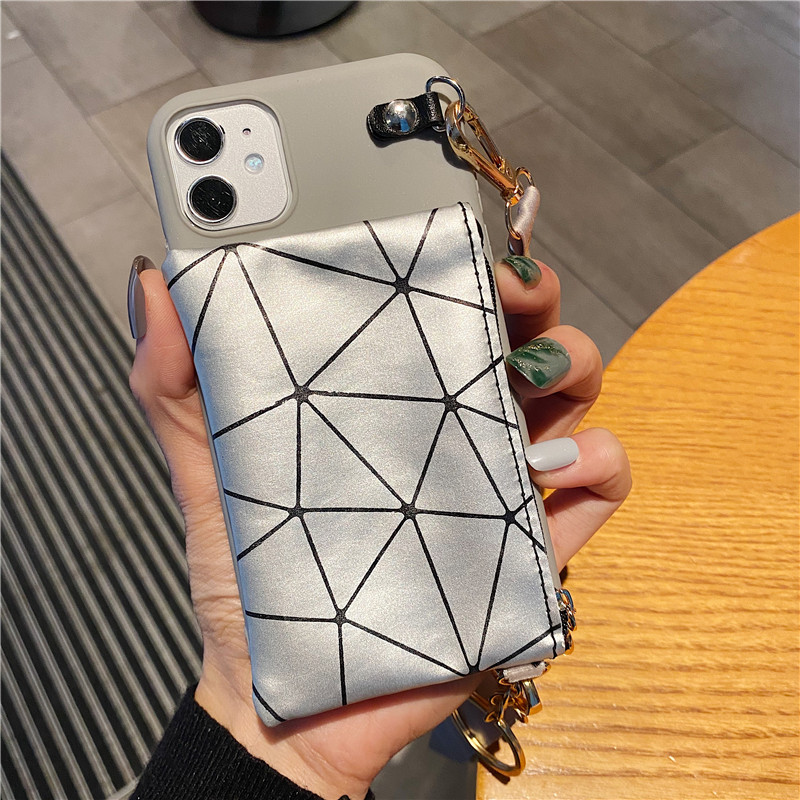 Ốp điện thoại có dây đeo và ví đựng thẻ thích hợp cho IPHONE12 MINI 11 PRO MAX XR XS MAX X 5 5s se 2020 6 6s 7 8 plus