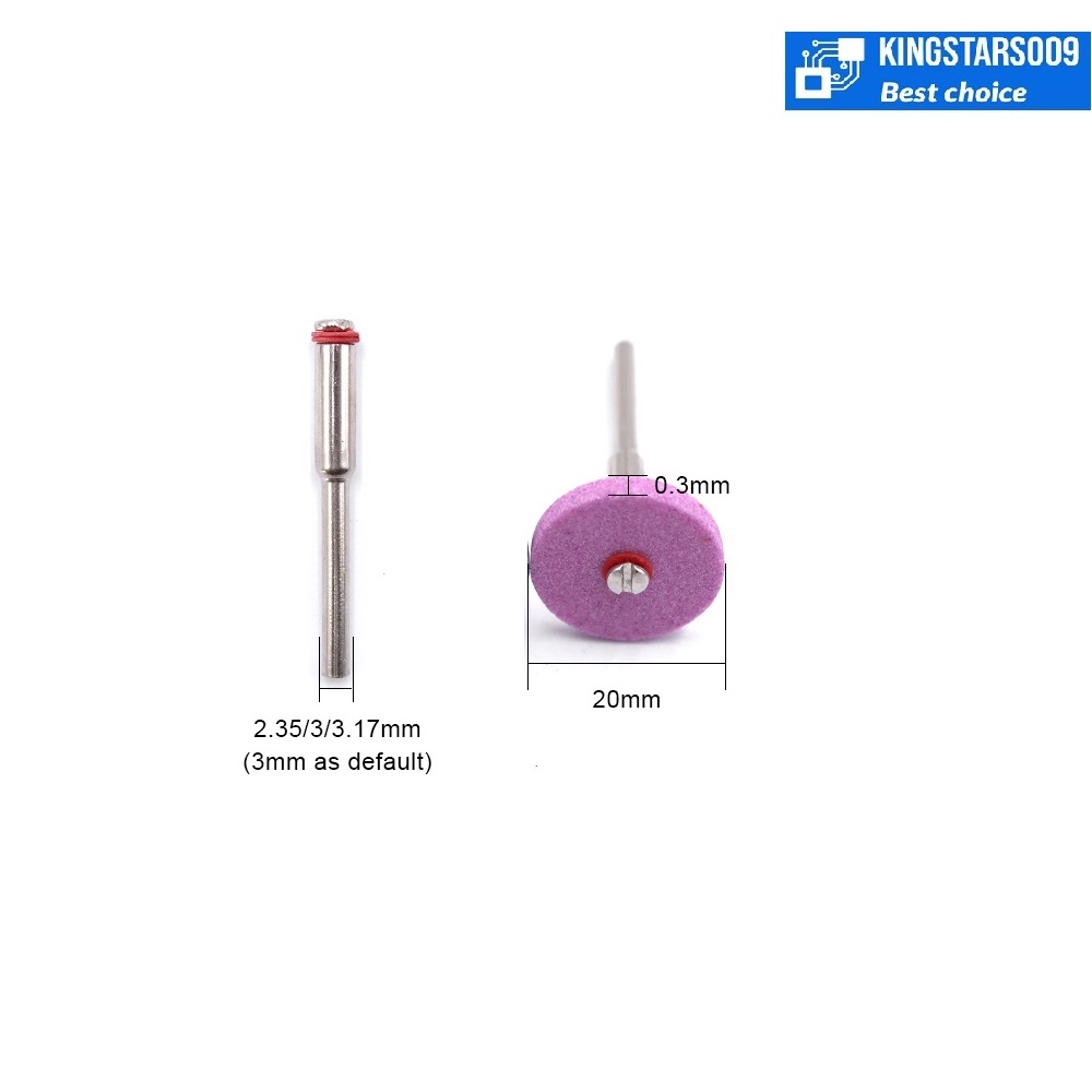 Bộ 10 đá mài đường kính 20mm trục 3.17mm cho máy mài đa năng dremel