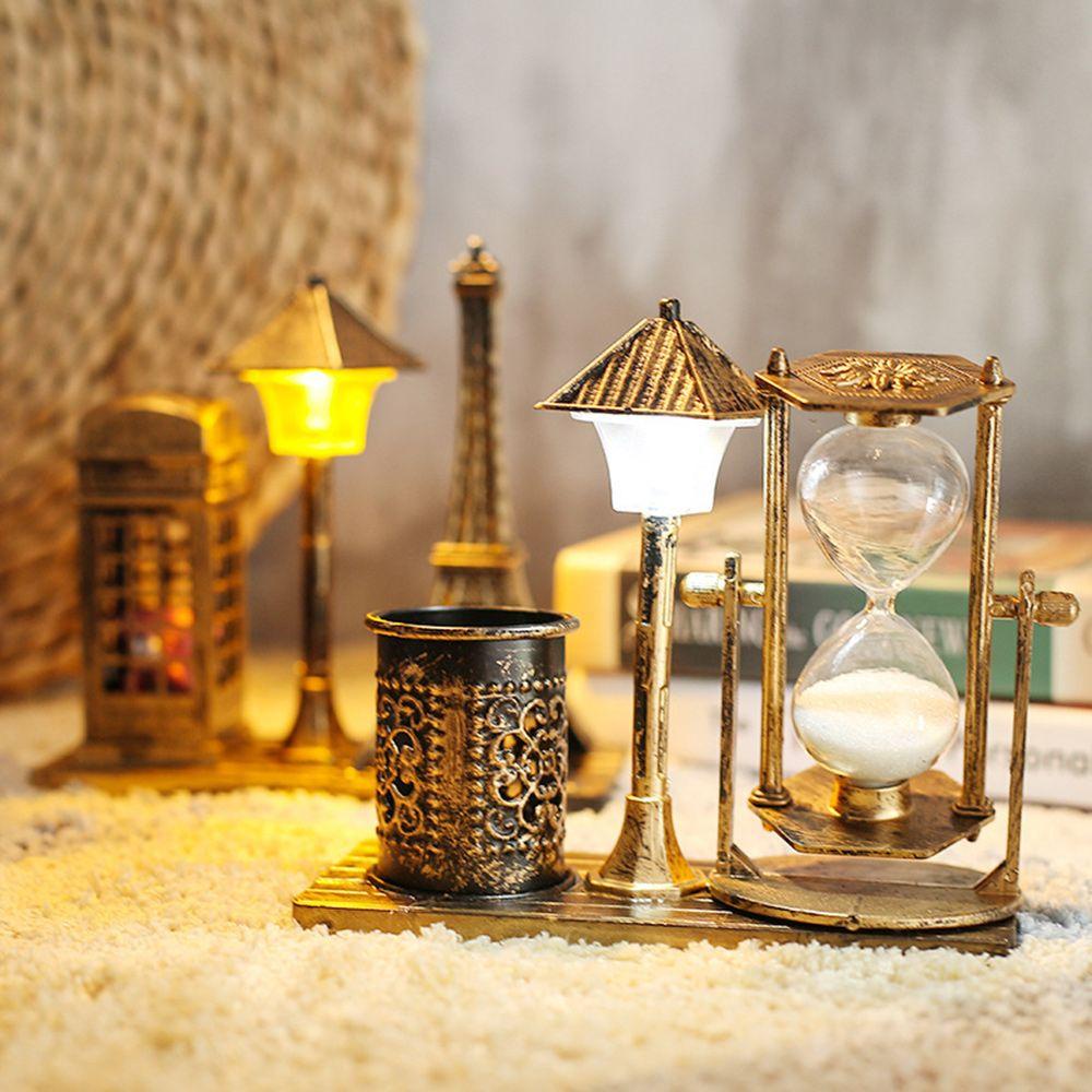 CONOPERY Đồng Hồ Cát Đế Gỗ Nhiều Màu Sắc Dùng Trang Trí Bàn Chải Đánh Răng