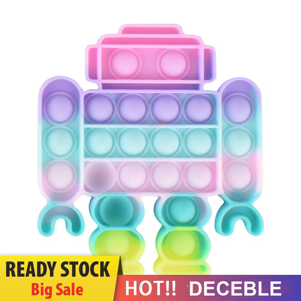 Pop It Fidget Đồ chơi Robot Push Bubble Fidget Sensory Đồ chơi Stress Relieve Đồ chơis Rainbow Macaron