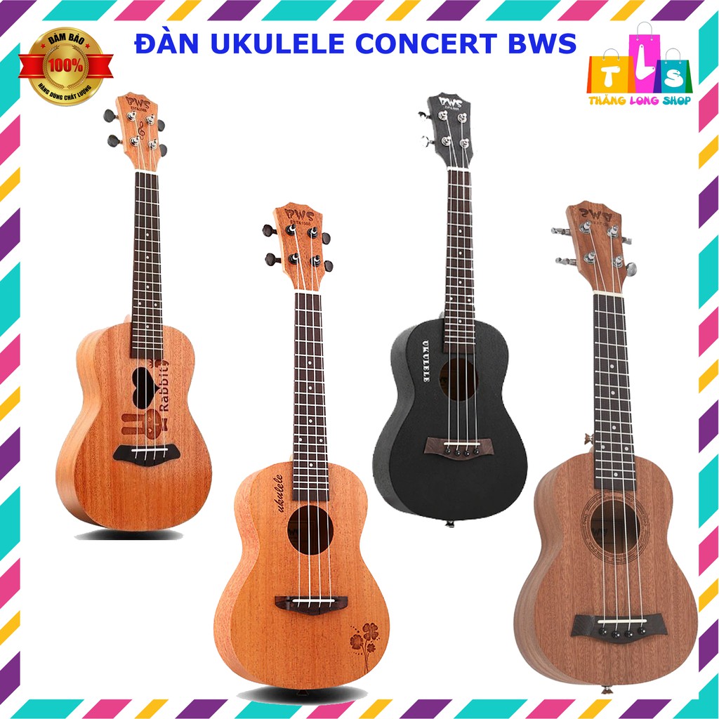 [Full phụ kiện] Đàn Ukulele Concert 23 inch gỗ tự nhiên UK-TH