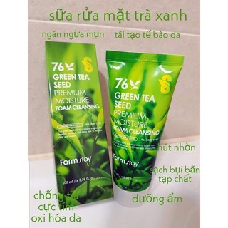 Sữa Rửa Mặt Trà Xanh Farmstay Cleansing Foam Green Tea Seed - Hàng chính hãng