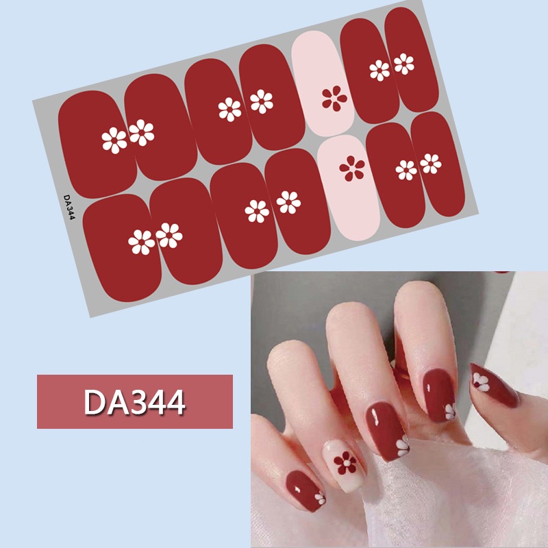 Bộ 14 miếng dán móng tay nhãn dán 3D thời trang DA341-360