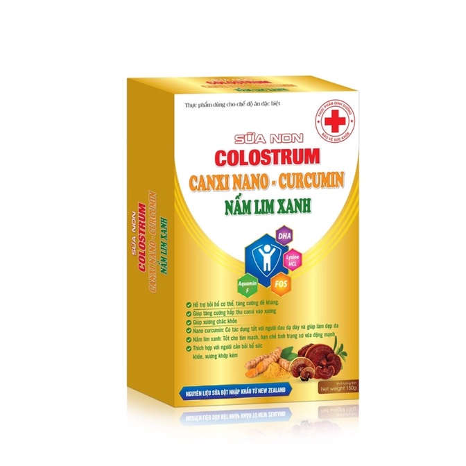 SỮA NON COLOSTRUM CANXI NANO CURCUMIN NẤM LIM XANH 900g