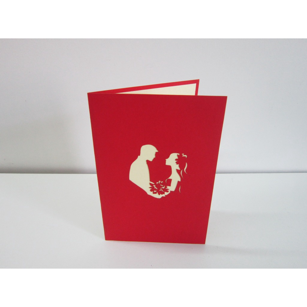 Thiệp Cưới 3D Độc Đáo, Cặp Đôi Hạnh Phúc, Wedding Pop-up Card, HMG Handmade