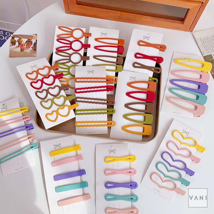 Set Kẹp Mỏ Vịt Nhiều Kiểu Bảng Màu Morandi Nhiều Mẫu - Vani Store