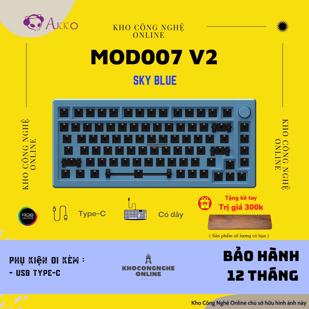 Kit bàn phím cơ AKKO Designer Studio MOD007 | MOD007 v2 (Hotswap 5 pin / RGB / Foam tiêu âm / Gasket Mount)