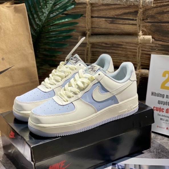 Giày thể thao AF1 trắng xanh kem, Giày sneaker cao cấp.
