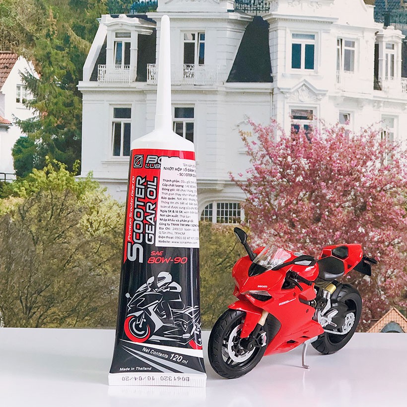 Lon Nhớt xe máy dành cho xe ga 0.8L JASO MA2-  Công thức cải tiến - mùi dâu, màu đỏ - Tặng nhớt lap xe ga