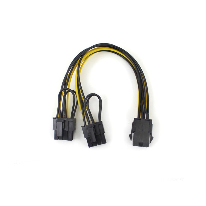 Cáp chuyển đầu nguồn phụ 6 pin VGA thành 2 cổng nguồn 8 Pin VGA