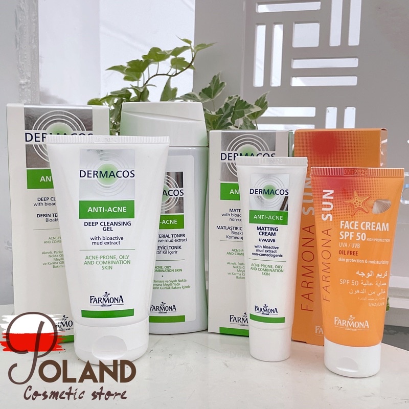 Kem dưỡng da kiềm dầu, giảm mụn, giảm thâm, ngừa khuẩn, ngừa viêm Farmona Dermacos Anti Acne Matting Cream 50ml