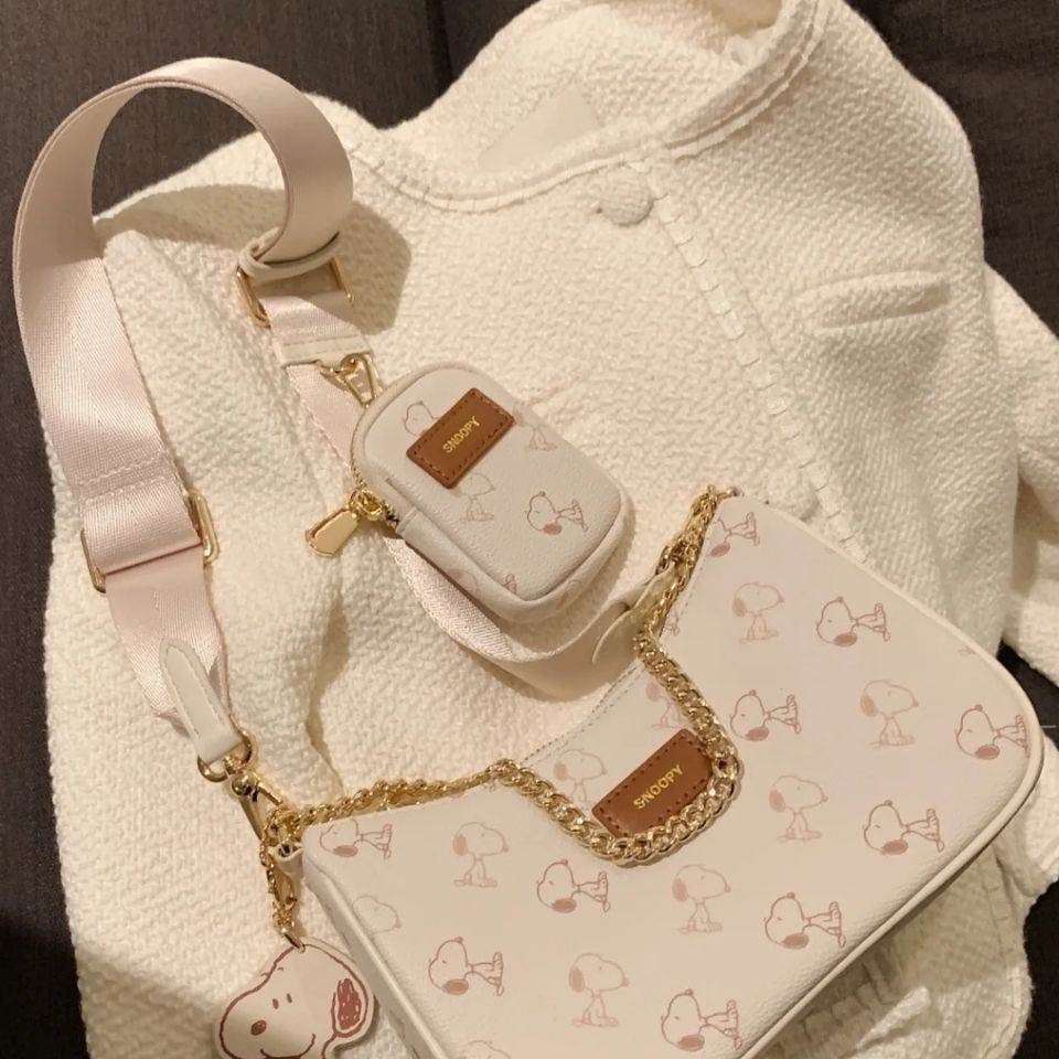 Túi kẹp nách nữ kèm ví nhỏLinh StoreTúi đeo chéo Snoopy họa tiết cún dễ thương da mềm cực xinh SPB 401