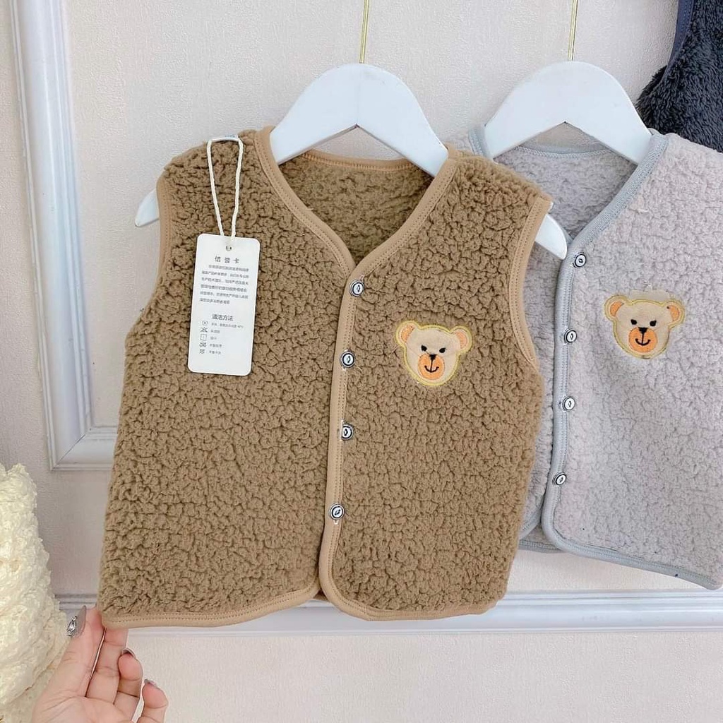 Áo gile lông cừu cho bé trai và bé gái từ 4kg đến 14kg - A SHOP 01