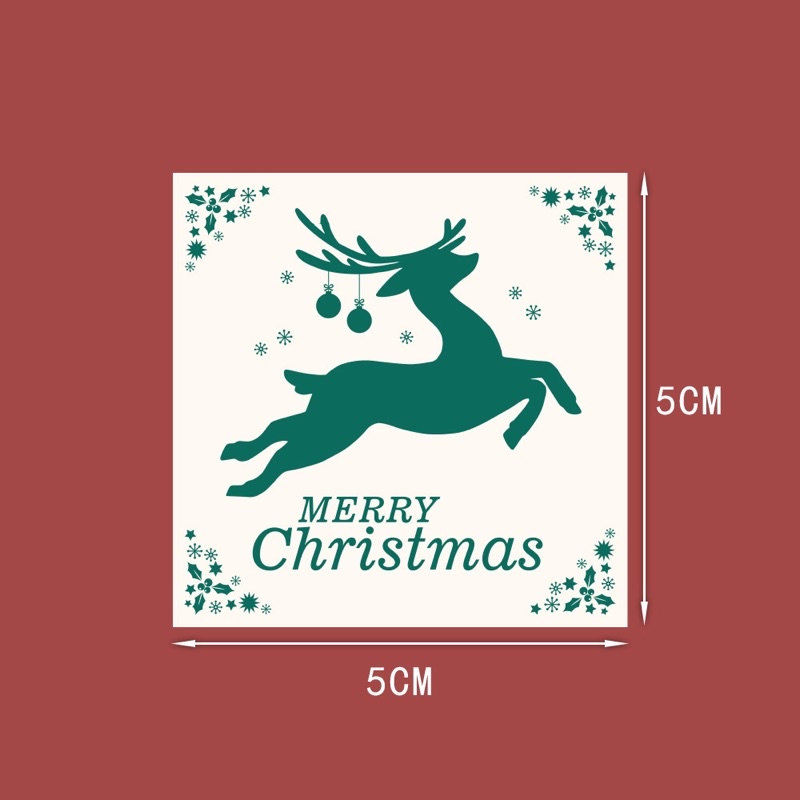 Set 8 nhãn dán trang trí túi bánh, hộp bánh chủ đề Noel, Xmas mẫu 11