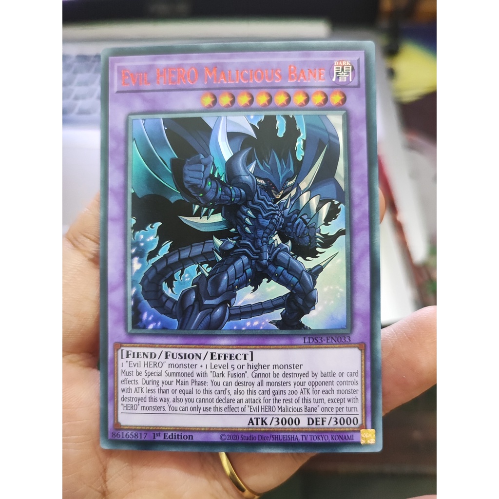 1 lá thẻ bài Evil HERO Malicious Bane (Red) - LDS3-EN033 - Ultra Rare 1st Edition