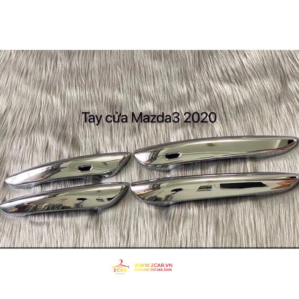 Bộ ốp tay, hõm cửa xe Mazda 3 2020, 2021 mạ crom