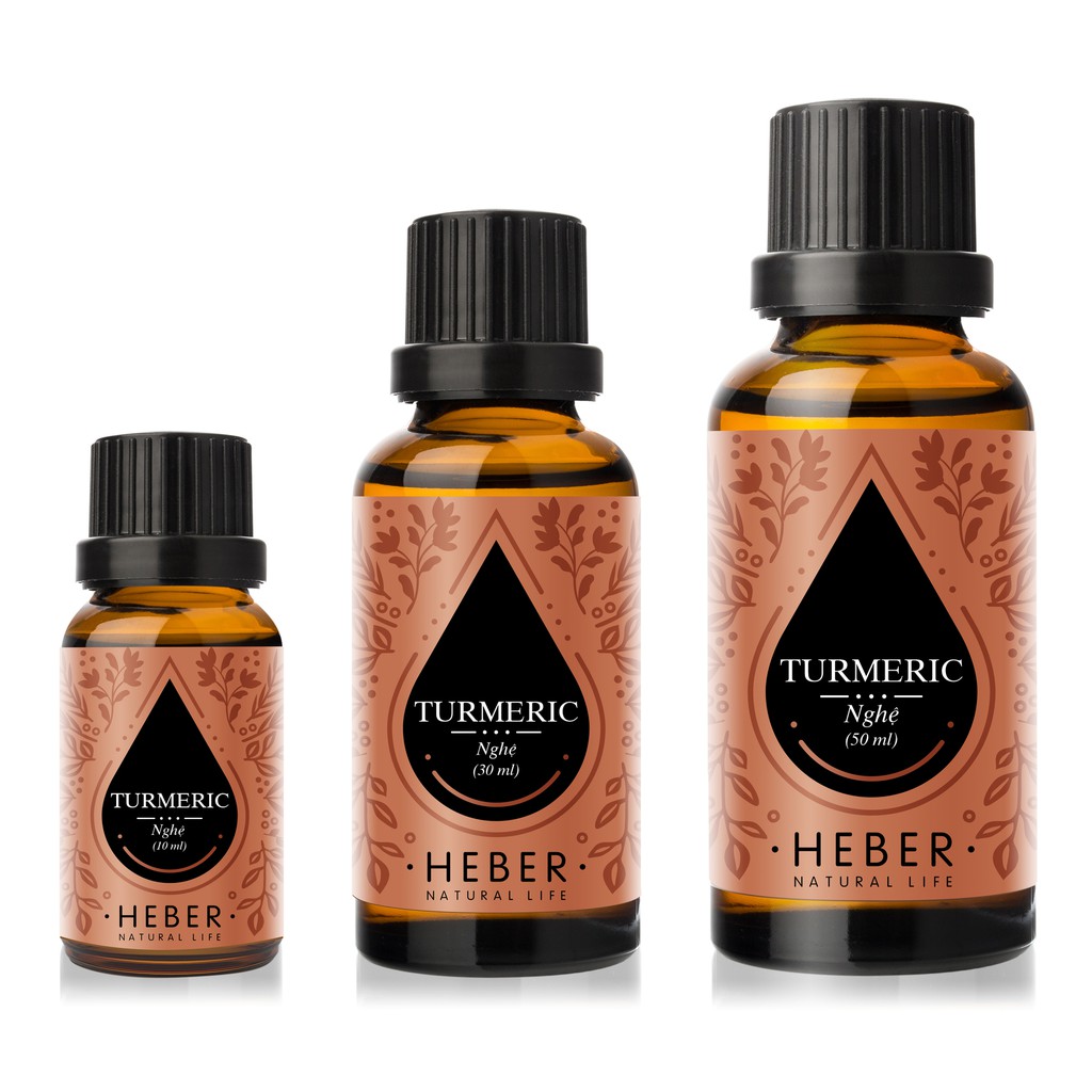 Tinh Dầu Nghệ Heber - Turmeric Essential Oil, Cao Cấp Nhập Khẩu, 100% Thiên Nhiên Nguyên Chất, Chai 10ml/30ml/50ml