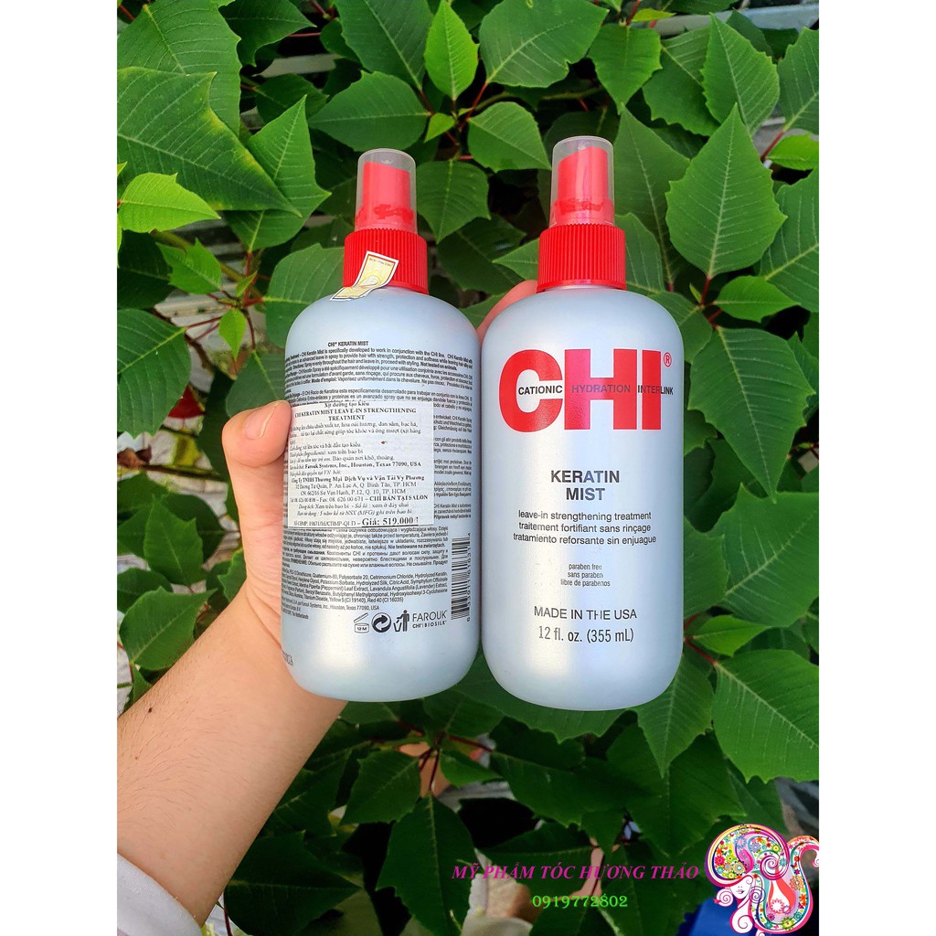 Xịt dưỡng tóc CHI INFUSION Mist Leave in Strengthening Treatment 355ml