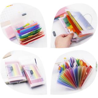 Rainbow Color A6 Document Bag Cute Mini Bill Receipt File 13 Grids Pouch Folder