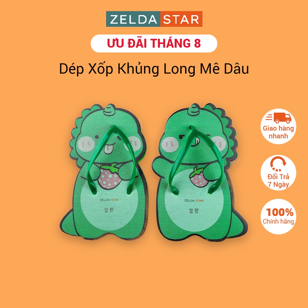 Dép văn phòng, dép trong nhà, hình Khủng Long mê dâu - Zelda Star