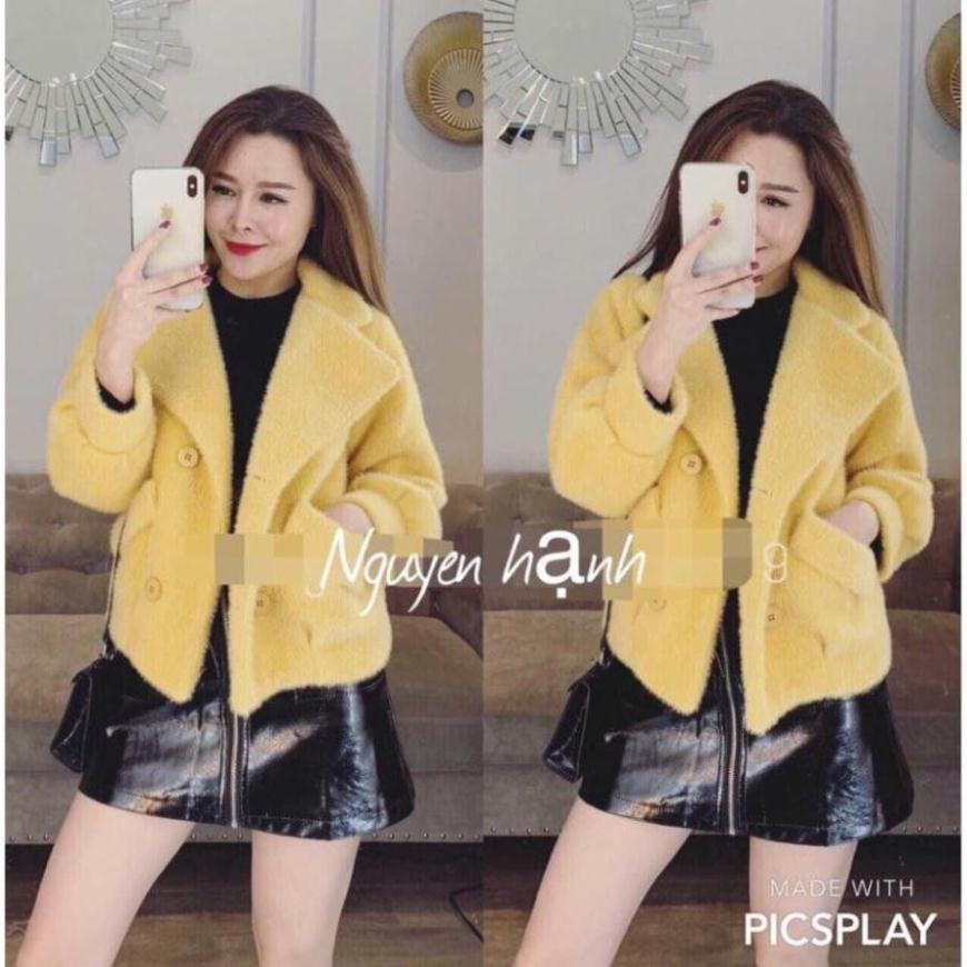Áo khoác dạ nhung đính cúc (kèm ảnh thật) hàng quảng châu L1