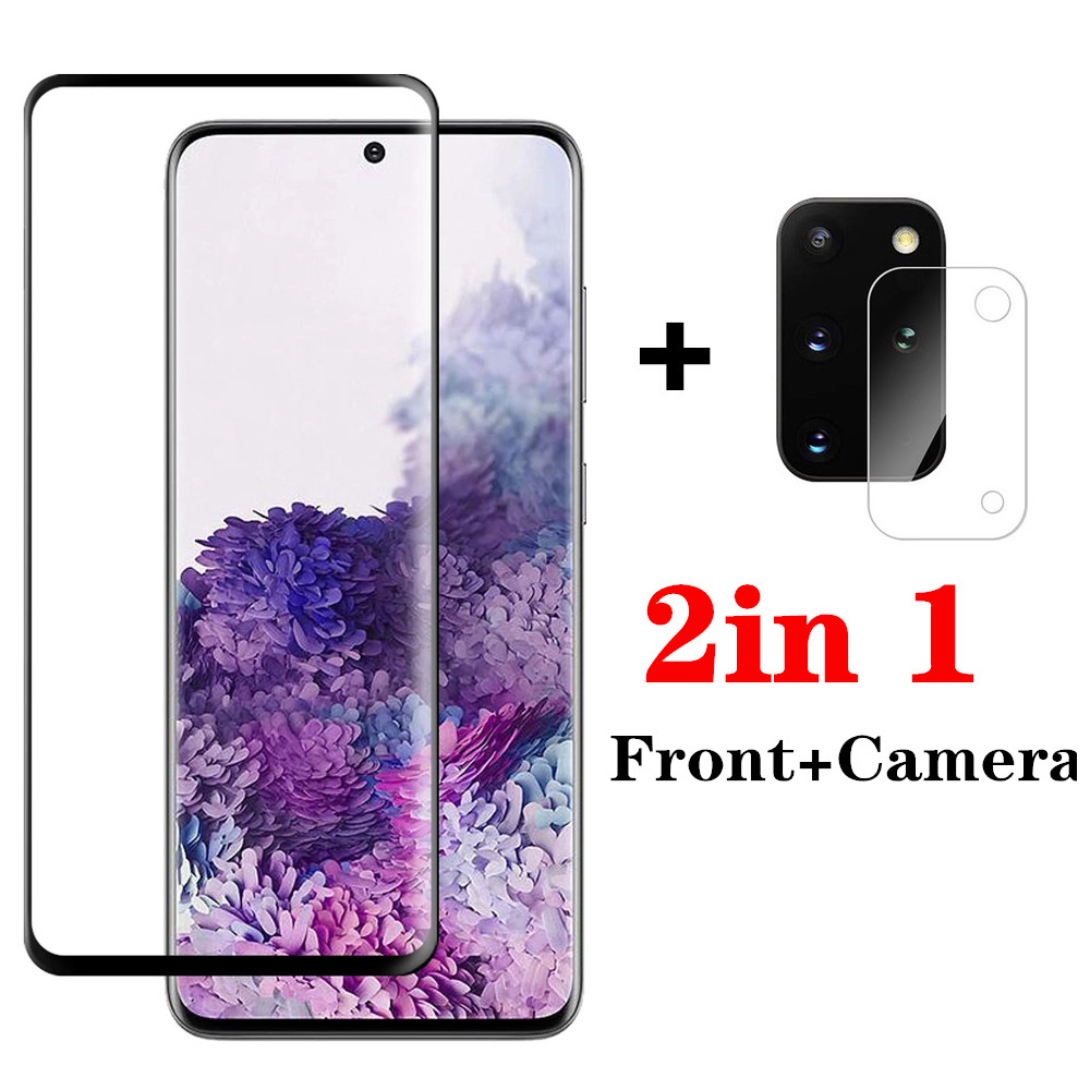 [Stock ] 2 in1 Skin Tempered Glass For Samsung Galaxy S21 Ultra S20 S21 Plus 5G Camera Lens Screen Protector For Samsung S20 FE Protective Film