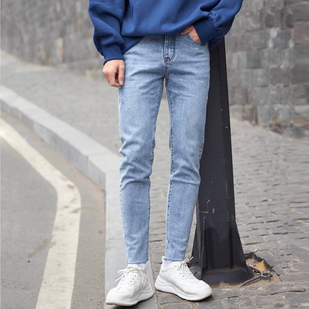 Quần Jean Skinny Nam Chất Bò Cao Cấp Co Dãn 4 Chiều mã 897 nhạt Siêu Đẹp