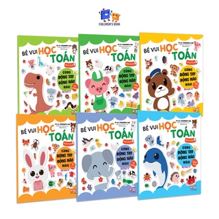 Sách Bóc Dán - Bé vui học toán – Sticker Cùng động tay động não nào Bộ 6 Cuốn ( 3-12 tuổi )