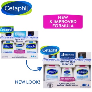 Bộ Sữa rửa mặt Cetaphil Gentle Skin gồm 3 chai, Mẫu mới (Made in Canada)