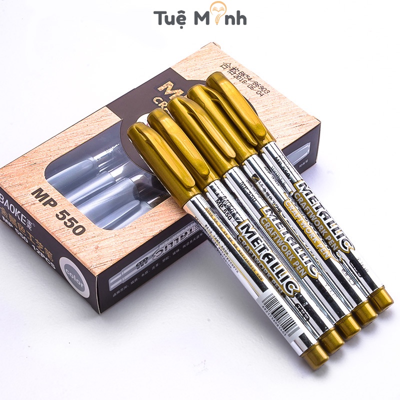 Bút dạ ánh kim metallic Baoke B39 nét 2mm viết vẽ trang trí đa dụng