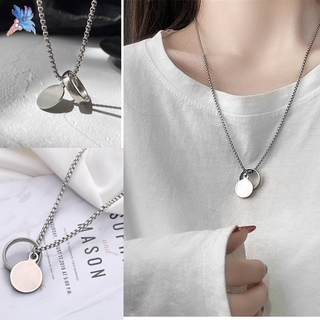 Dây chuyền mặt nhẫn và thẻ hình tròn phong cách hip hop thời trang cho nam và nữ