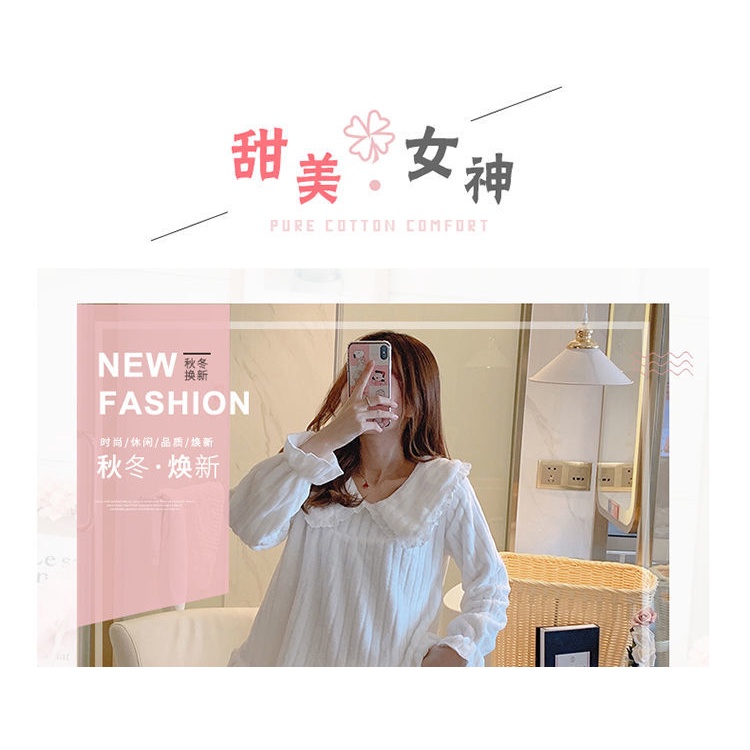 Bộ đồ mặc nhà vải dạ dày dặn phong cách công chúa thời trang thu đông giữ ấm cho nữ | BigBuy360 - bigbuy360.vn