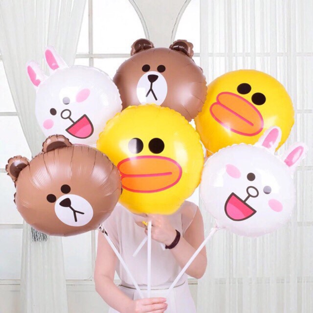 BÓNG HÌNH BỘ 3 GẤU BROWN - VỊT DUCK - THỎ BUNNY