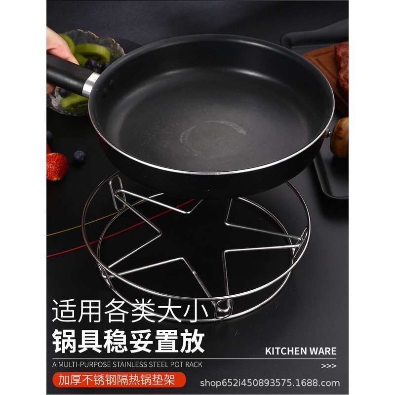 Đế Lót Nồi,Chảo Inox 304 Cách Nhiệt Hình Ngôi Sao 5 Cánh kiêm vỉ hấp BOKISD STORE HBQ BLOGTAMSU