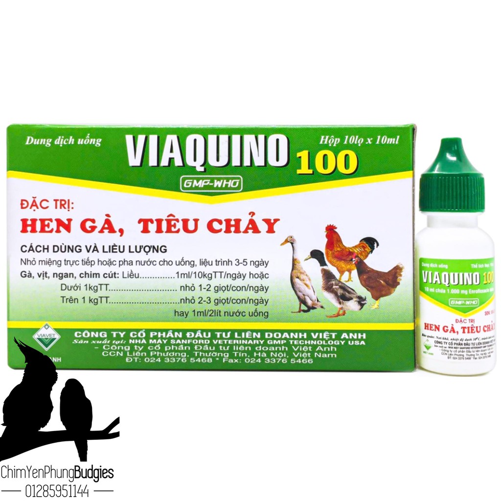 VIAQUINO-100 10ML hen gà - tiêu chảy