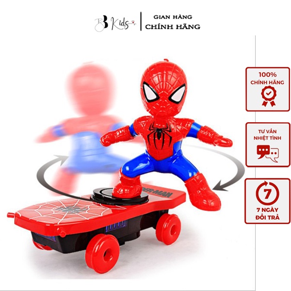 BB Kids Đồ Chơi Người Nhện Trượt Ván