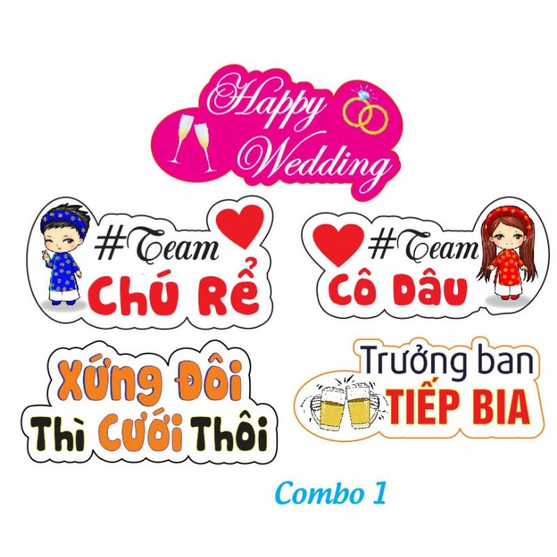 Combo 5 bảng Hashtag cầm tay chụp hình đám cưới (được chọn mẫu theo yêu cầu)