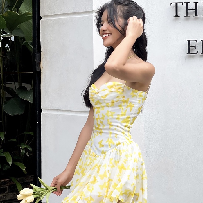 Đầm hai dây cúp ngực họa tiết bướm ONONMADE Butterfly Carolina Mini Dress
