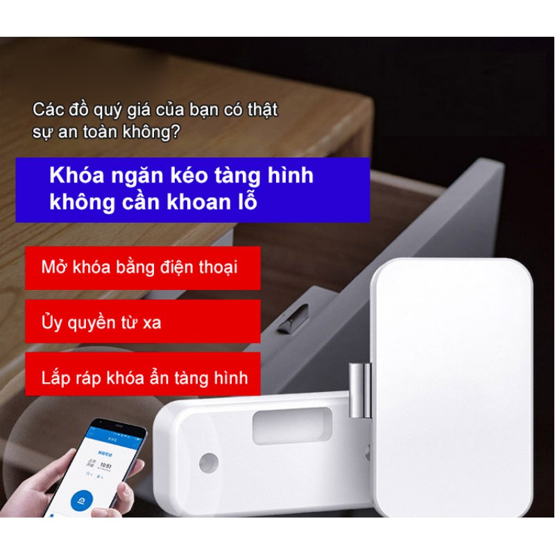 Khóa ngăn kéo không cần khoan lỗ APP kết nối với Bluetooth - Home and Garden