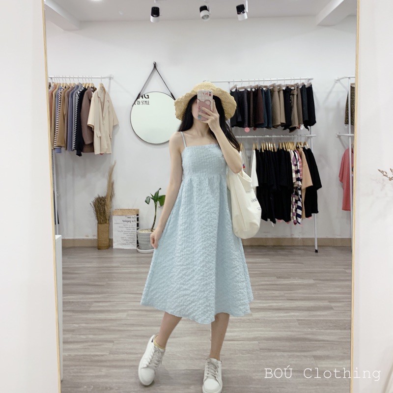 [Mã FATHANG5 giảm 10K đơn 50K] Đầm maxi dây xanh dương cho nữ